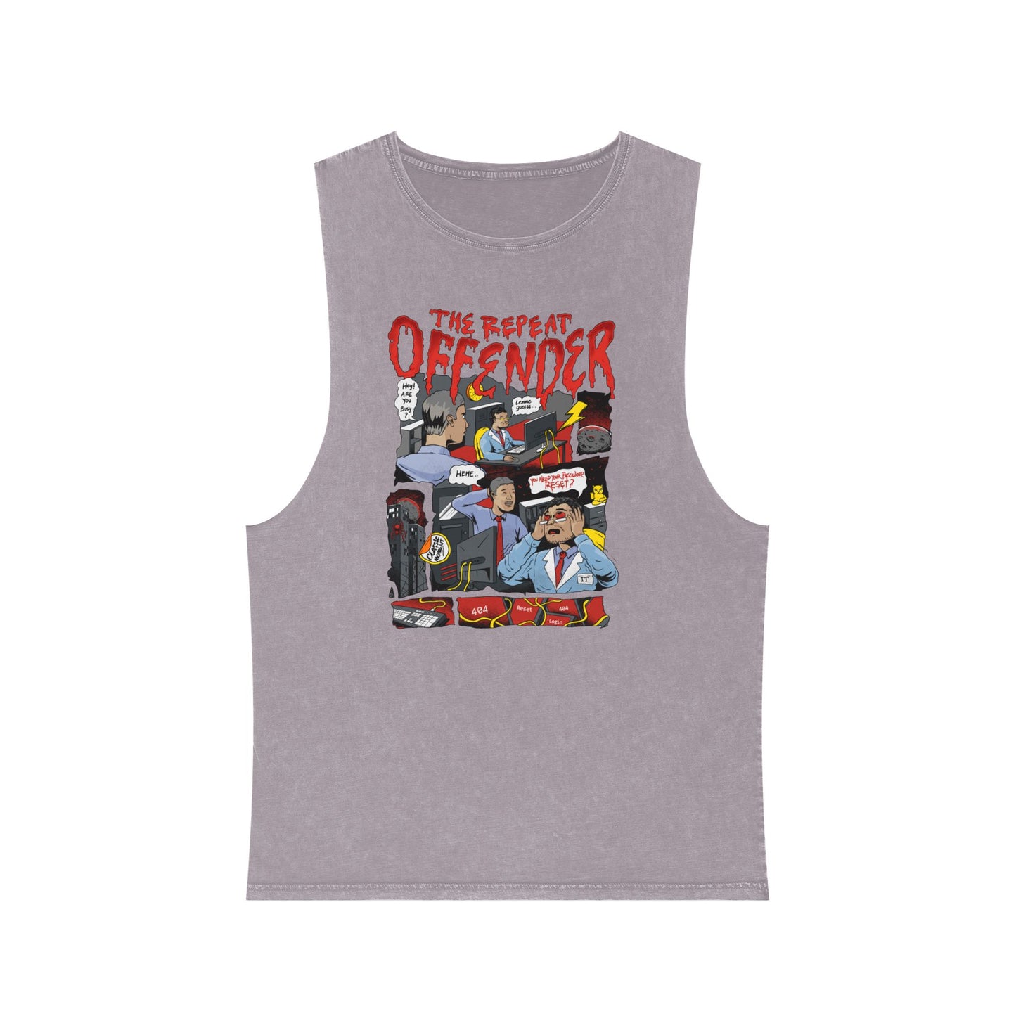 The Repeat Offender, Unisex Stonewash Tank Top