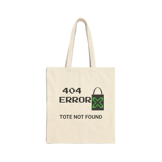404 Error Canvas Tote Bag
